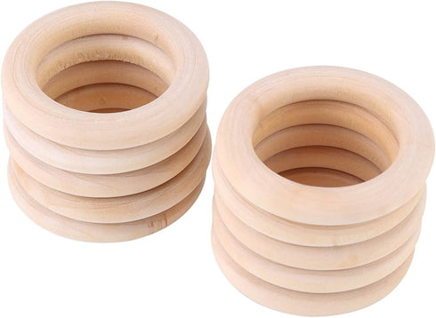 50pcs Wood Rings Circle Unfinished Wooden Round Rings Wood Craft Pendant Connectors for Jewelry Making...