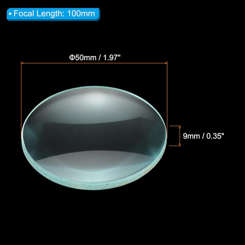 PATIKIL 4" (100mm) Focal Length Double Convex Lens, 3 Pack 50mm Diameter 9mm Height Glass Optically Polished Round Edges Lens for Physics Experime...