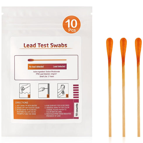 Lead Test Kit for Dishes, 10 Pcs Rapid Lead Test Swabs, Dip in Water Lead Testing Kit, Lead Paint Test Kit Home Use for All Surfaces, Results in 3...