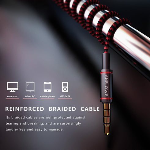 Sports Headphones Wired, Half in-Ear Running Earbuds with Mic, Secure Fit with Ear Wings, Tangle-Free Braided Cord, Pure Sound, Earphones with Mic...