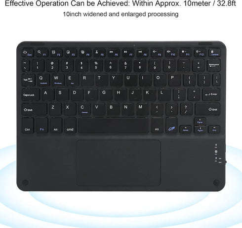 Bluetooth Keyboard, Multi?Function Scissor Keyboard with Touchpad External Computer 10in Ultra-Slim Portable Keyboard(Black)...