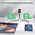 INVZI GaNHub 38W USB C GaN Charger, 30W PD 2 Ports Wall Charger with Foldable Plug for 15/15 Pro/15 Plus/15 Pro Max/14/13/12, Pixel, Galaxy S24/S2...