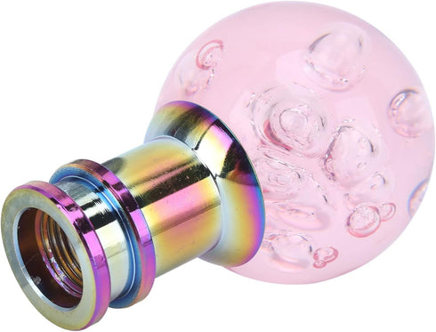 Manual Shift Knob Gear Stick Shifter Pink Crystal Bubble with 3 Threaded Adapters Universal...