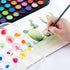 Transon 10pcs Natural Watercolor Paint Brush Set Professional for Watercolor Acrylic Ink Gouache Tempera Blue Color...