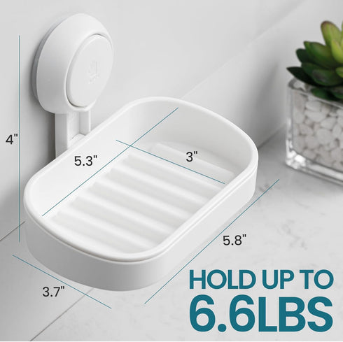 TAILI Soap Dish Soap Holder Suction Cup Powerful Vacuum Suction, Strong Sponge Holder for Shower, Bathroom, Tub and Kitchen Sink, Drill-Free, Remo...