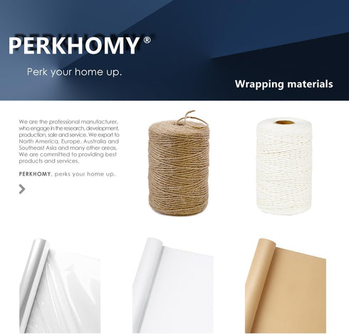 PerkHomy Brown Kraft Paper Roll 17.5" x 600" (50') for Gift Wrapping Bulletin Board Bouquet Flower Kids Wall Art Craft Packing Moving Shipping Flo...