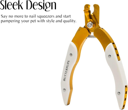 Professional Luxury Stainless Steel Dog Nail Clipper with Faux Leather Case, includes Safety Guard for Easy and Precise Cutting to Avoid Over Cutt...