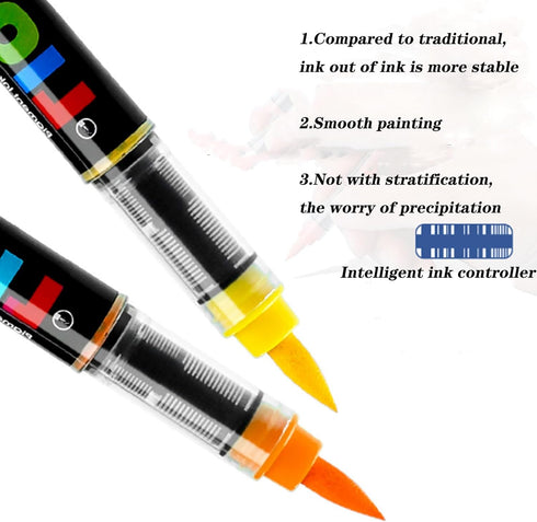 12 Colors Acrylic Paint Fabric Permanent Markers for Rock Canvas Wood Glass Ceramic Nail Painting Kit Art Pen...