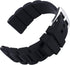 24mm Black Silicone Rubber Watch Strap Band Stainless Steel Black Buckle for Fossil Watch...