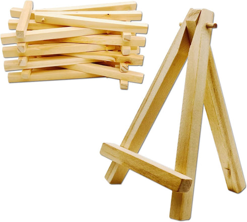10 Pcs 5 Inch Mini Wood Display Easel for Displaying Small Canvases, Photos...