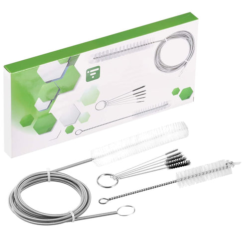 Tatuo Tube Cleaning Brush 7 Feet Flexible, 7 Inch Handy Brush with 5 Pack Mini Nylon Brush Set 4 Inch for Standard Tubing in 22 mm Diameter...