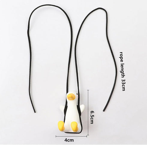 Swinging Duck Car Hanging Ornament, Cool Flying Duck Car Rear View Mirror Hanging Accessories, Auto Truck Interior Rearview Mirror Decoration Pend...