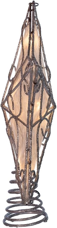 Kurt Adler UL 10-Light Metal Trimmed Capiz Inspired Star Treetop...