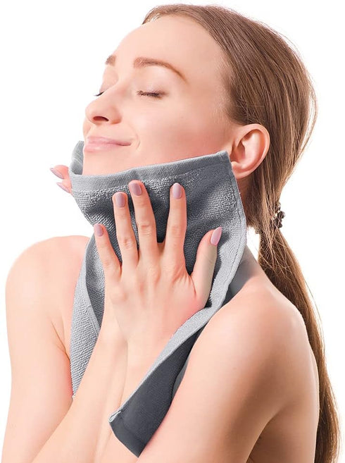 Yoofoss Luxury Washcloths Towel Set 10 Pack Baby Wash Cloth for Bathroom-Hotel-Spa-Kitchen Multi-Purpose Fingertip Towels and Face Cloths 10''x10'...