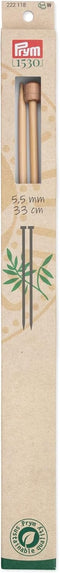 Prym 13" Single Point Bamboo, 5.5mm Knitting Needles, Natural 2 Count...
