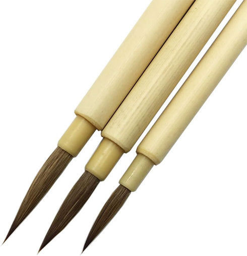 Hu Brush Scriptliner Brush for Traditional Chinese Elaborate-style Painting (Gongbi) and Outlining Inking the lines White Hare Hair LMS (Wesel hai...