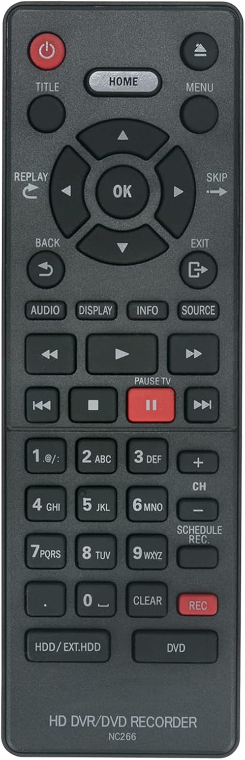 NC266 NC266UH Remote Control Compatible with Magnavox HD DVR DVD Recorder MDR868H MDR868H/F7 MDR865H/F7 MDR867H MDR867H/F7 MDR865H...