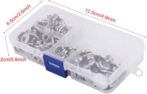 Button Replacement Kit,Press Studs Buttons Snap Fasteners 10mm 12mm 15mm 17mm with Setting Tools(Silver)...