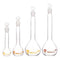 OLYCRAFT 4pcs Volumetric Flask 10ml/25ml/50ml/100ml Volumetric Flask Set with Glass Cap Durability & Chemical Resistance Glass Bottle for Laborato...