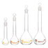 OLYCRAFT 4pcs Volumetric Flask 10ml/25ml/50ml/100ml Volumetric Flask Set with Glass Cap Durability & Chemical Resistance Glass Bottle for Laborato...