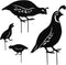 NUOBESTY 4PCS Quail Garden Decorative Statues Metal Quail Garden Stakes Animals Bird Outdoor Decoration for Lawns...