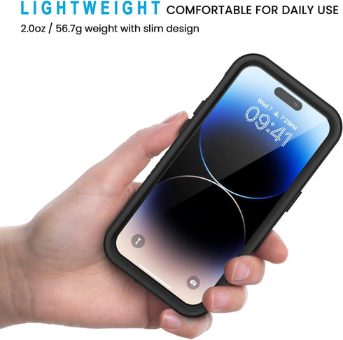 Lanhiem for iPhone 14 Pro Max Case, IP68 Waterproof Dustproof Case with Built-in Screen Protector, Rugged Full Body Shockproof Phone Cover for iPh...