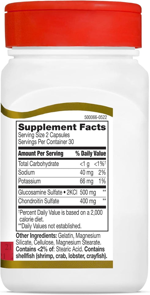 21st Century Glucosamine Chondroitin 250/200mg - Original Strength, 60 Count...