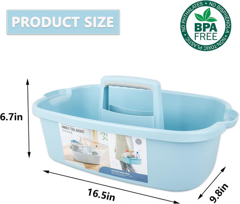 Large Cleaning Supplies Caddy Portable Shower Basket Supply Organizer with Handle Plastic Bucket Tool Storage for Bathroom, Bedroom, Kitchen, Coll...