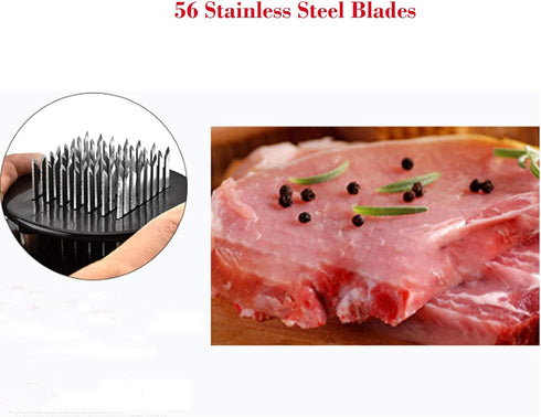 Meat Tenderizer, 56 Needles Stainless Steel Tenderizer For Tenderizing Steak Beef Fish And Poultry, Black...