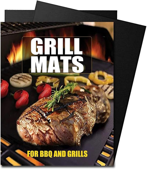Grill Mat -Heavy Duty Grill Mats Non Stick, BBQ Outdoor Grill & Baking Mats - Reusable, Easy to Clean Barbecue Grilling Accessories - Work on Gas ...