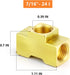 GASHER 2PCS Brass Brake Line Tee Fittings 7/16"-24 Threads Inverted Flare Female Union for Fuel/AIR/Lquid/Gas...