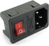 Male AC Power Plug Socket with Fuse Holder 3-Pin AC-01 Power Inlet Module Connector 10A 250V Rocker Switch with Light 3 In 1...