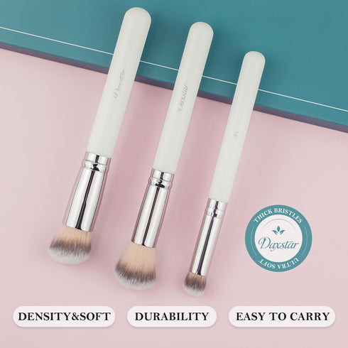Makeup Brushes Set 3PCS, Foundation Brushes for Liquid Make up, Professional Kabuki Foundation Concealer Blush Bronzer Brushes for Blending Liquid...