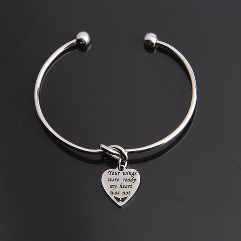 WUSUANED Memorial Jewelry Your Wings Were Ready My Heart Was Not Bracelet Necklace Loss of Loved One Gift (your wings were ready bracelet)...