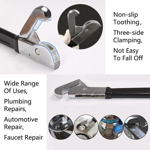 Mini Wrench 4 Inch Adjustable Plumbing Wrench Multi-Shape Adaptation Plumbing Grips Clamp Repair Hand Tool Black...