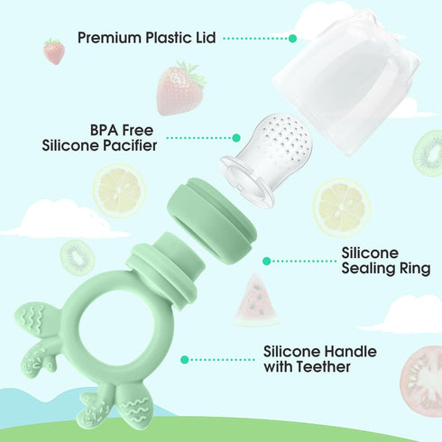 2 Sets Silicone Breastmilk Popsicle Molds with Baby Food Feeder, BPA Free Fruit Feeder Pacifier with Frozen Ice Tray for Baby Feeding Safely, Infa...