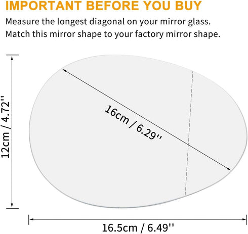 X AUTOHAUX Right Passenger Side RH Mirror Glass with Adhesive for BMW for Mini Cooper 2007-2015...