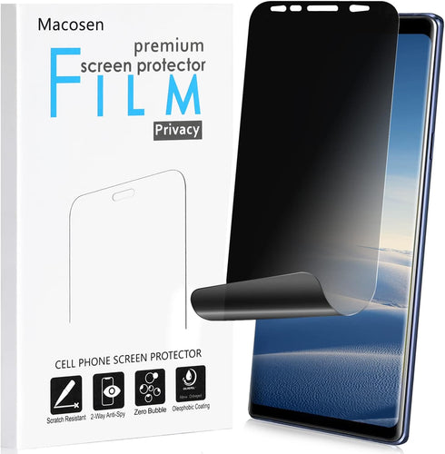 Macosen Galaxy S8 Privacy Screen Protector, 2-Way Anti Spy Scratch Resistant Full Adhesive Coverage Nano Shield, No Bubbles 3D Curve Edge Fit Soft...