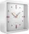Driini Modern Mid Century Desk & Shelf Clock (White Rose Gold) - Battery Operated with Silent, Analog Movement – Small Tabletop Clocks for Office ...