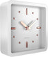 Driini Modern Mid Century Desk & Shelf Clock (White Rose Gold) - Battery Operated with Silent, Analog Movement – Small Tabletop Clocks for Office ...
