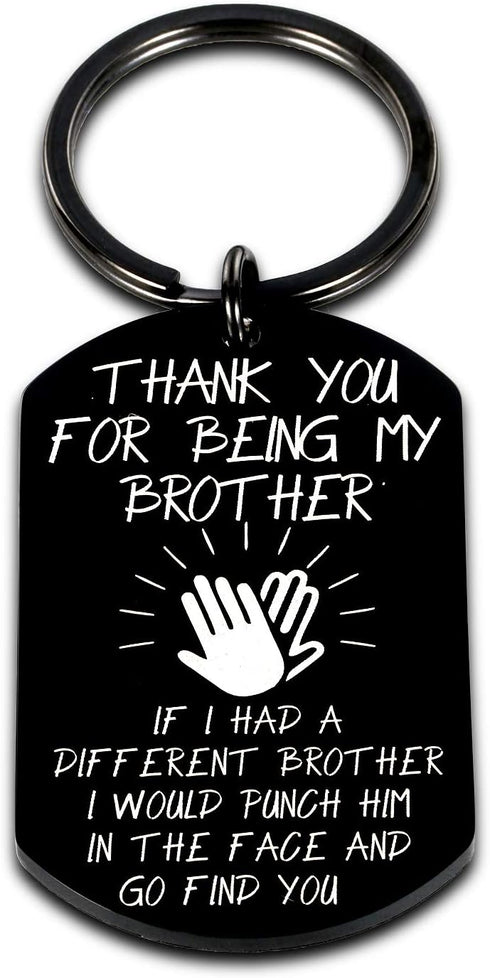 Brother Gifts Keychain for Big & Little Brothers - Anniversary, Valentines Day, Birthday, Christmas Gifts for Men...