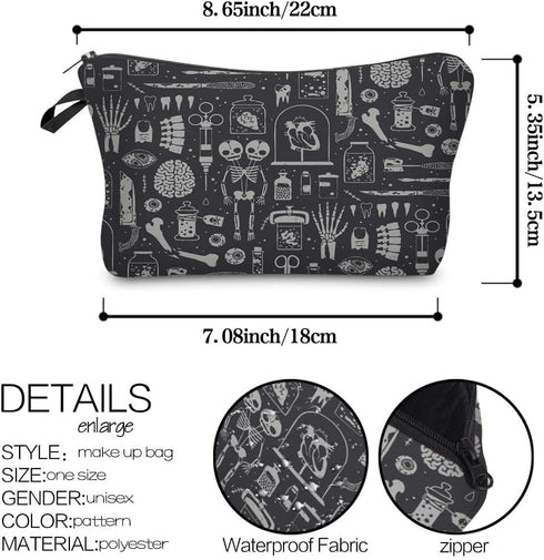 Deanfun Small Makeup Case - Cute and Waterproof Cosmetic Bag for Women(Happy Halloween D5-52254)...