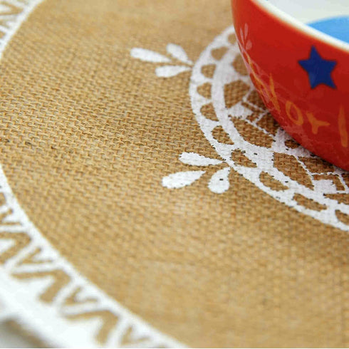 Round Placemats Set of 4, Dining Winter Modern Dinner Braided Beige Boho Round Table and Fall Circle Placemats Boho Runner Kitchen Table Plate Mat...