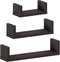 FURINNO Indo Wall Mounted Floating Shelves, Espresso...