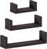FURINNO Indo Wall Mounted Floating Shelves, Espresso...