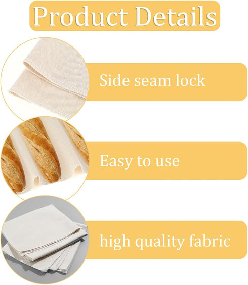 2PCS Proofing Cloth for Bread Baking 14x18 Inches Linen Cloth Reusable Bread Proofing Cloth Thick Baking Bread Cloth for Dough, Baguettes, Loaves,...