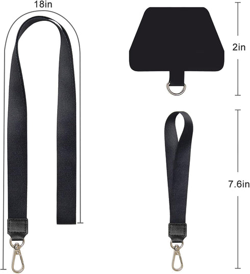 SHANSHUI Phone Lanyard, Neck Strap and Wrist Tether Key Chain Holder Universal for Phone Case Anchor Fit All Smartphones-Black......