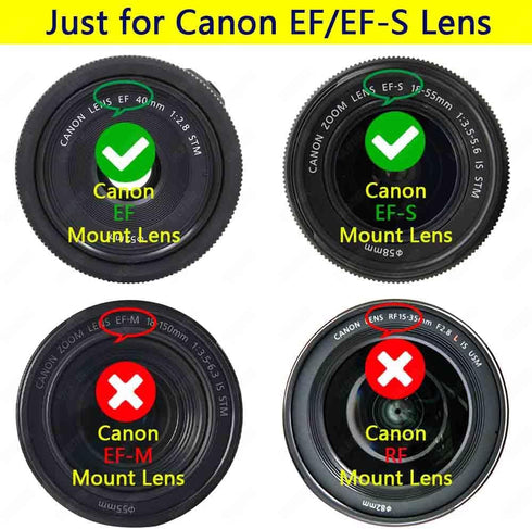Front Body Cap and Rear Lens Cap Cover for Canon EOS EF/EF-S Lens for Rebel T7 T6 T5 T8i T7i T6i SL3 SL2 T6S,5D Mark IV/III/II, 6D Mark II/I, EOS ...