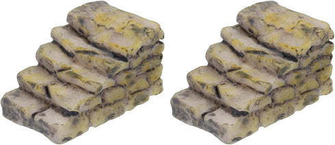 MECCANIXITY Miniature Stone Stairs Straight Resin Steps Micro Bonsai Dollhouse for Fish Tank Landscape Decoration Garden Decoration 2Pcs...