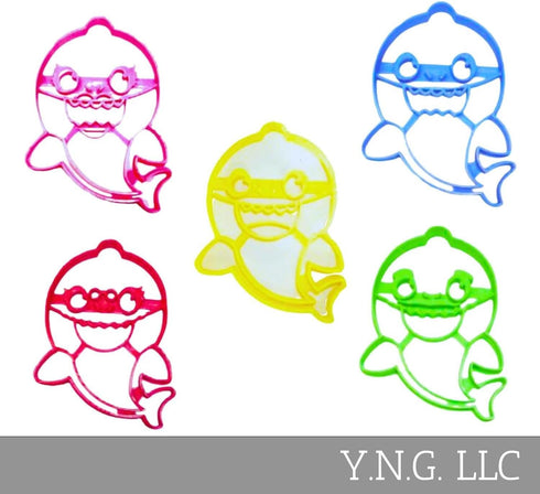 INSPIRED BY BABY SHARK FAMILY DADDY MOMMY SONG VIDEO SET OF 5 COOKIE CUTTER MADE IN USA PR1158...